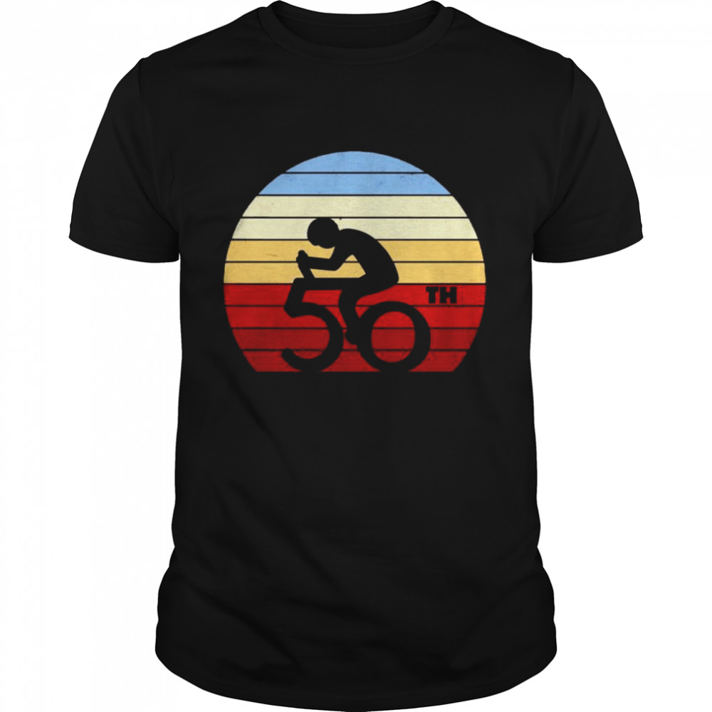 50th Birthday Mountain Bike Tour Cycling Retro Vintage Shirt