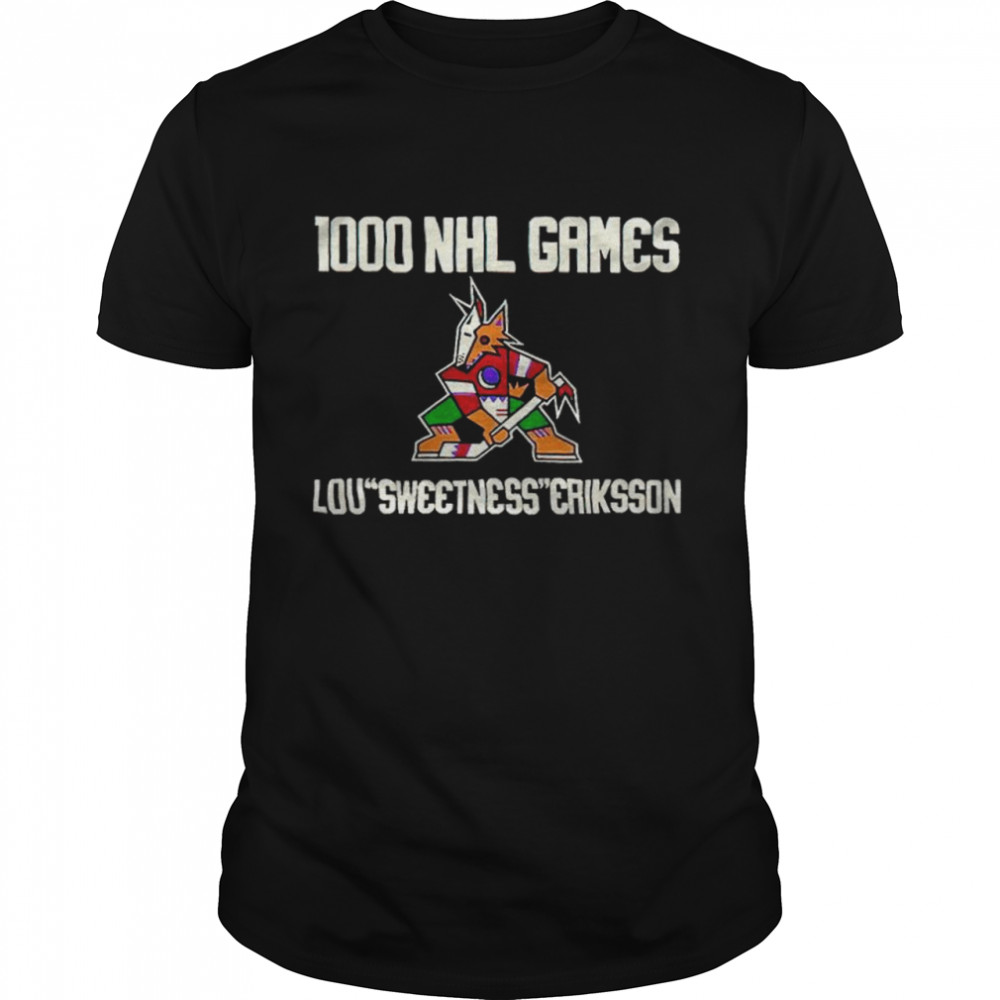 1000 NHL Games Loui Eriksson Arizona Coyotes T-shirt