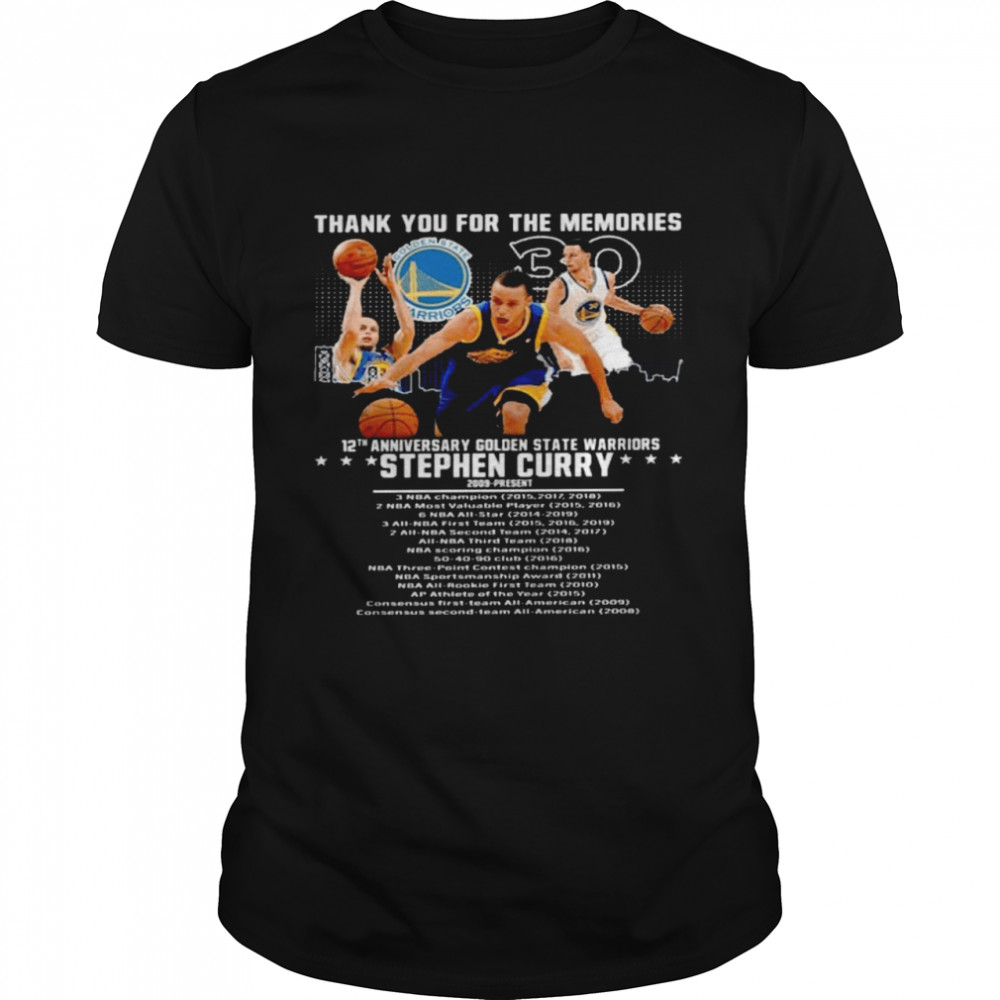 Thank you for the memories 12th anniversary golden state warriors stephen curry shirt