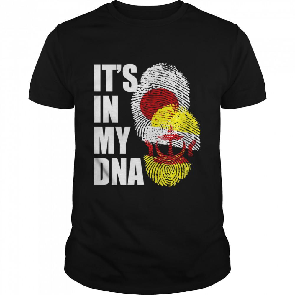 Bruneian And Japanese Mix DNA Flag Heritage Shirt