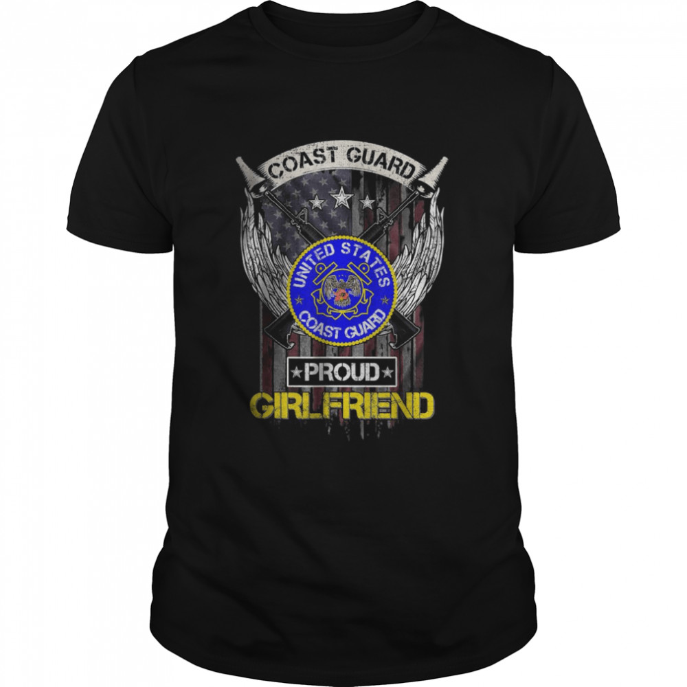 Vintage USA Flag US Coast Guard Proud Girlfriend Shirt