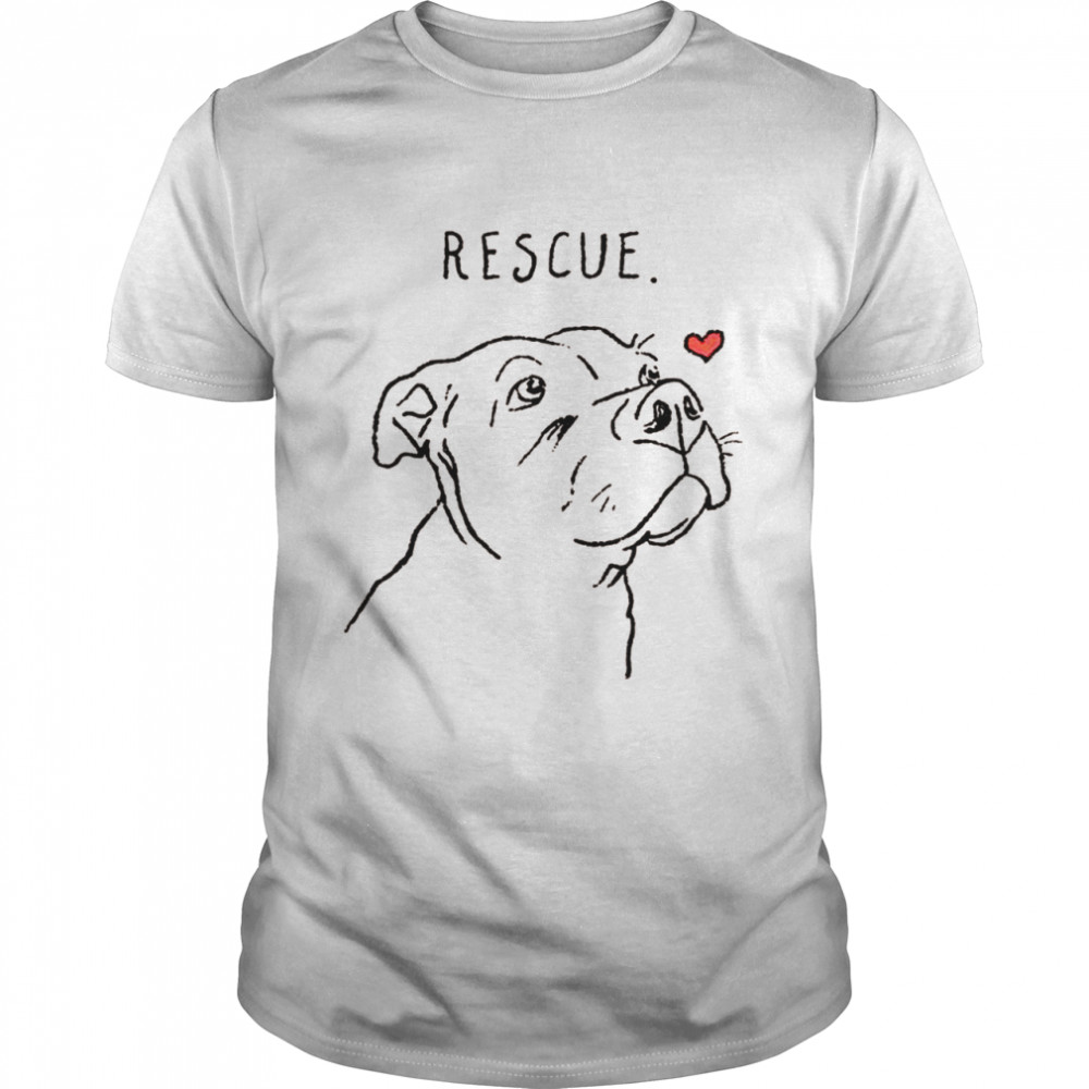 Rescue Love Pitbull Dog Cute Shirt