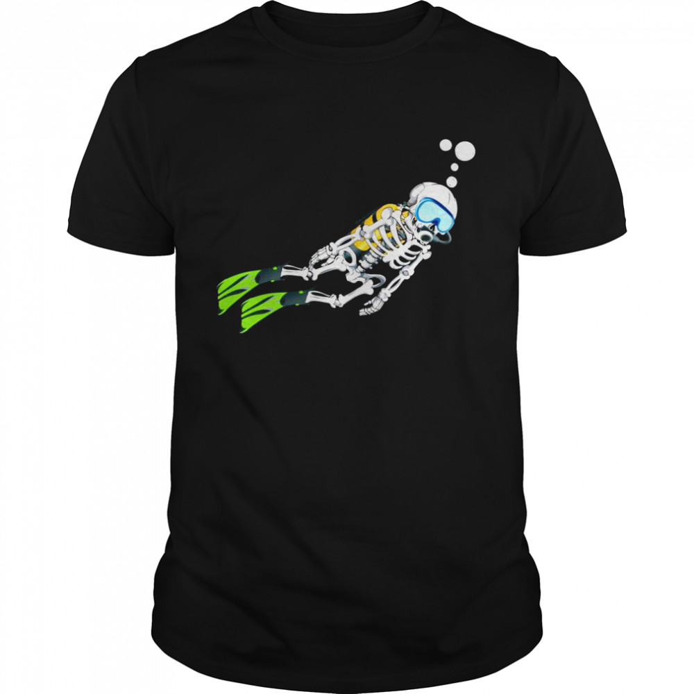 Skeleton Scuba Diving Halloween Diver Shirt