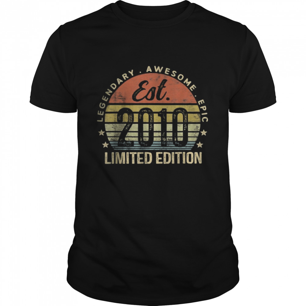 Est 2010 Limited Edition 12th Birthday Gifts 12 Year Old T-Shirt