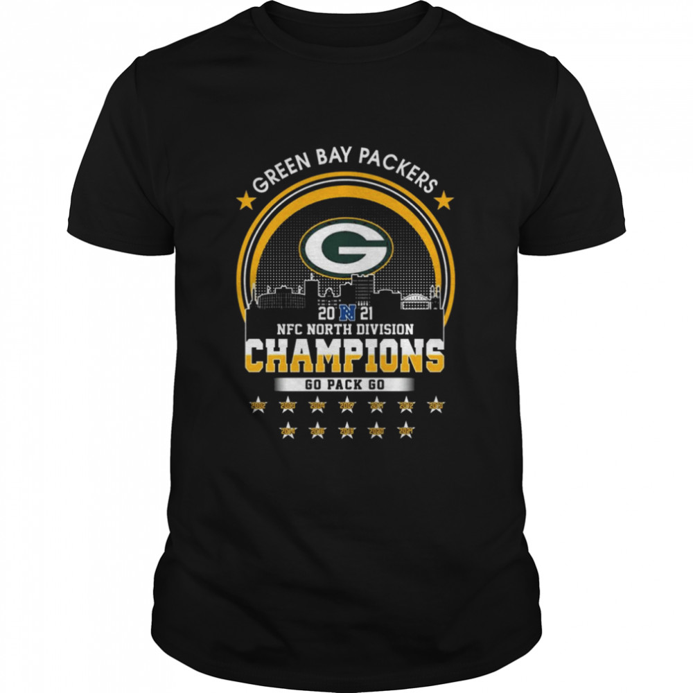 Green Bay Packers 2021 Nfc North Division Champions Go Pack Go 2002 2021 Shirt