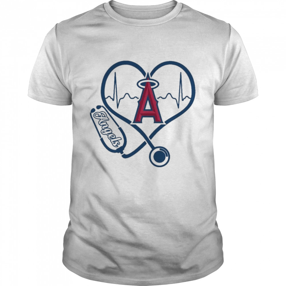 Nurse Love Los Angeles Angels of Anaheim Heartbeat Shirt