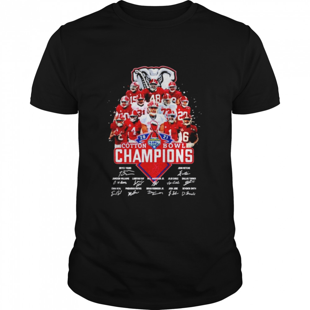 Alabama Cotton Bowl Champions 2021 signature T-shirt