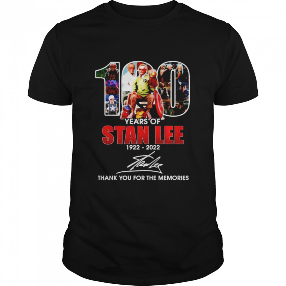 100 years of Stan Lee 1922 2022 thank you for the memories signature shirt