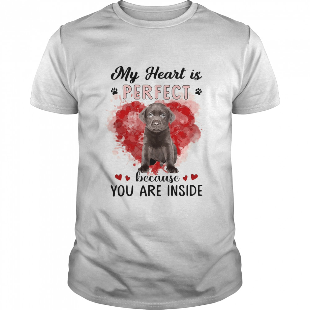 My Heart Is Perfect Because You Are Inside Chocolate Labrador Shirt