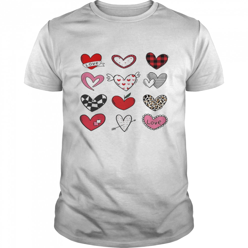 Valentine’s Day Shirt For Girls Leopard Buffalo Plaid Hearts Shirt