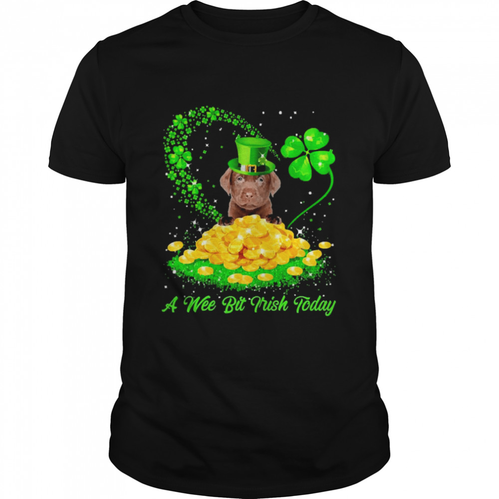 Irish Today Chocolate Labrador Dog A Wee Bit Irish Today Shirt
