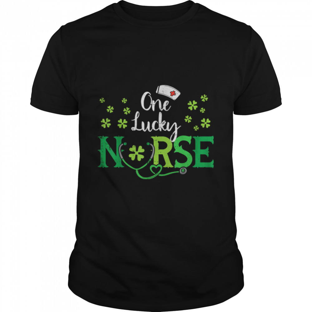 One Lucky Nurse Saint Paddys RN St Patricks Day Nurses Women T-Shirt B09SD42H4W