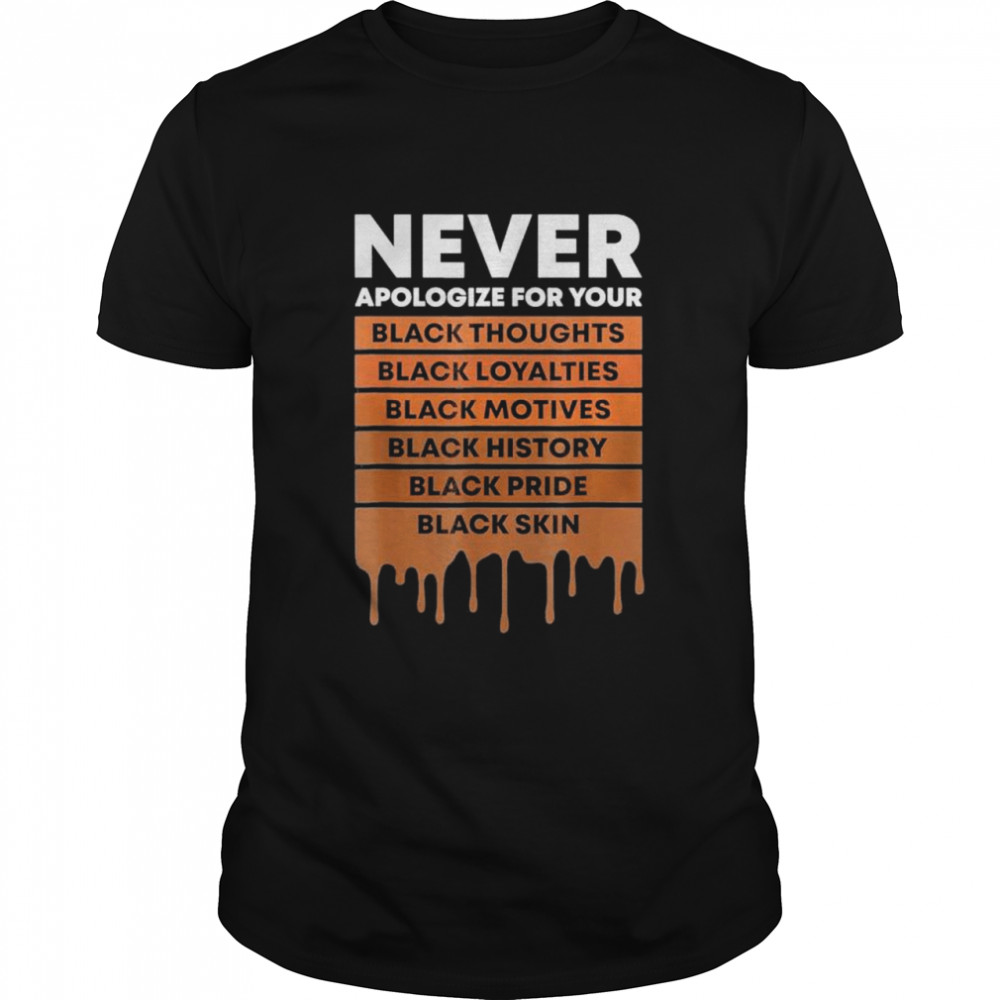 Never Apologize For Your Blackness Black History Month BHM shirt