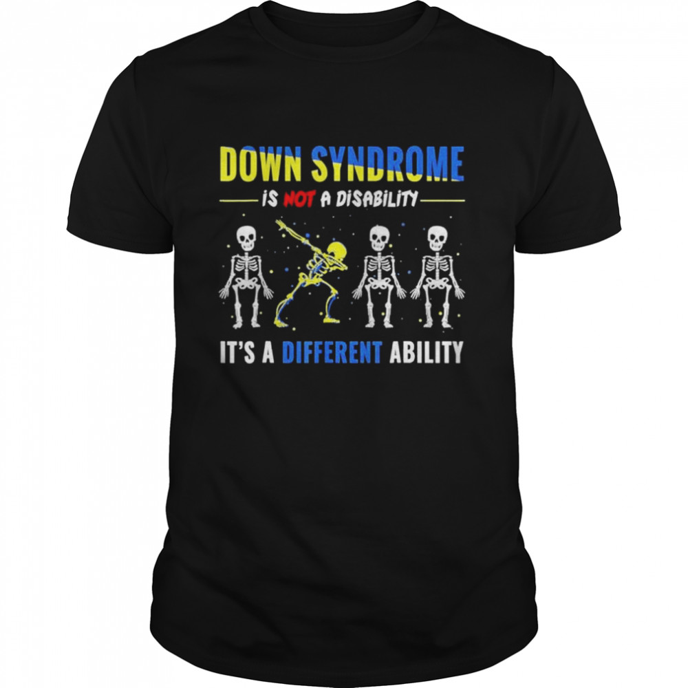 Dabbing Skeleton Dab 21 World Down Syndrome Awareness Day shirt