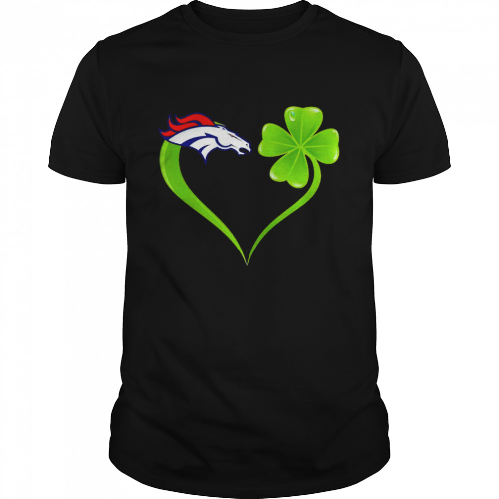 Denver Broncos shamrock heart St Patrick’s day shirt