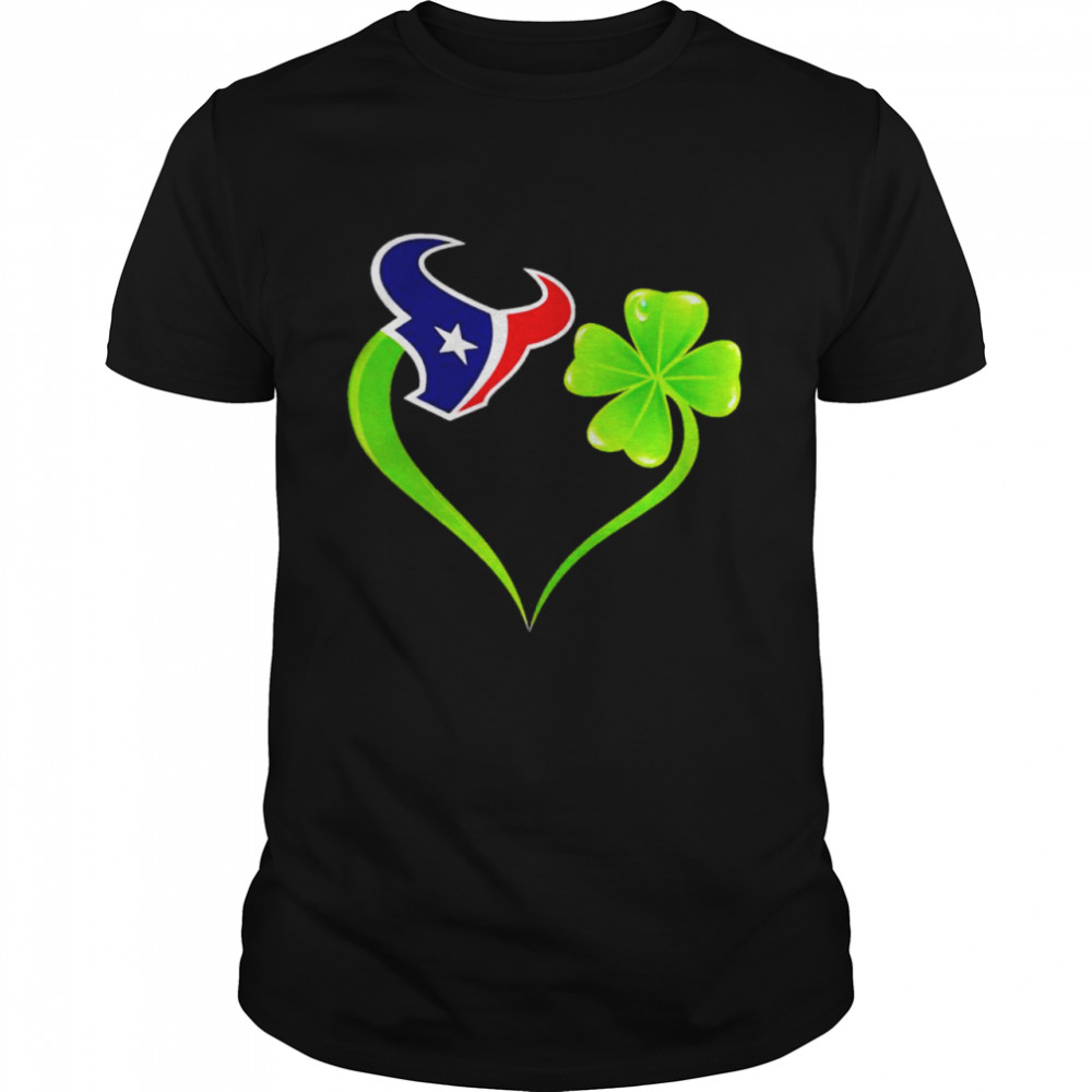 Houston Texans shamrock heart St Patrick’s day shirt