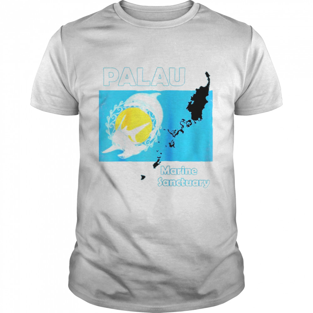 Palauan Flag Hammerhead Shark Dolphin Shirt