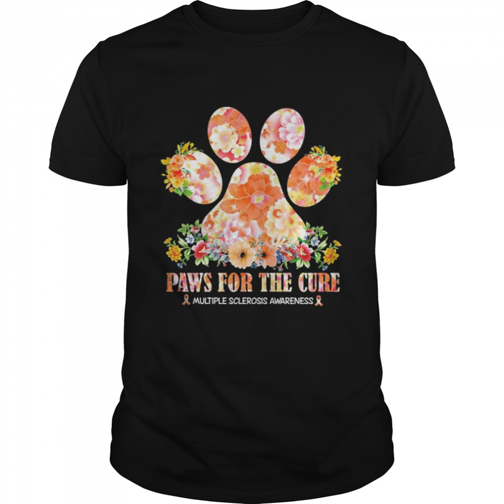 Dog paws for the cure multiple sclerosis awareness shirt