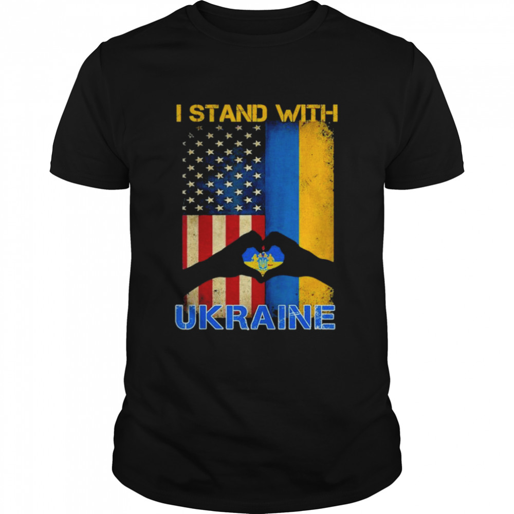 Ukrainian lover I stand with ukraine american ukrainian flag shirt