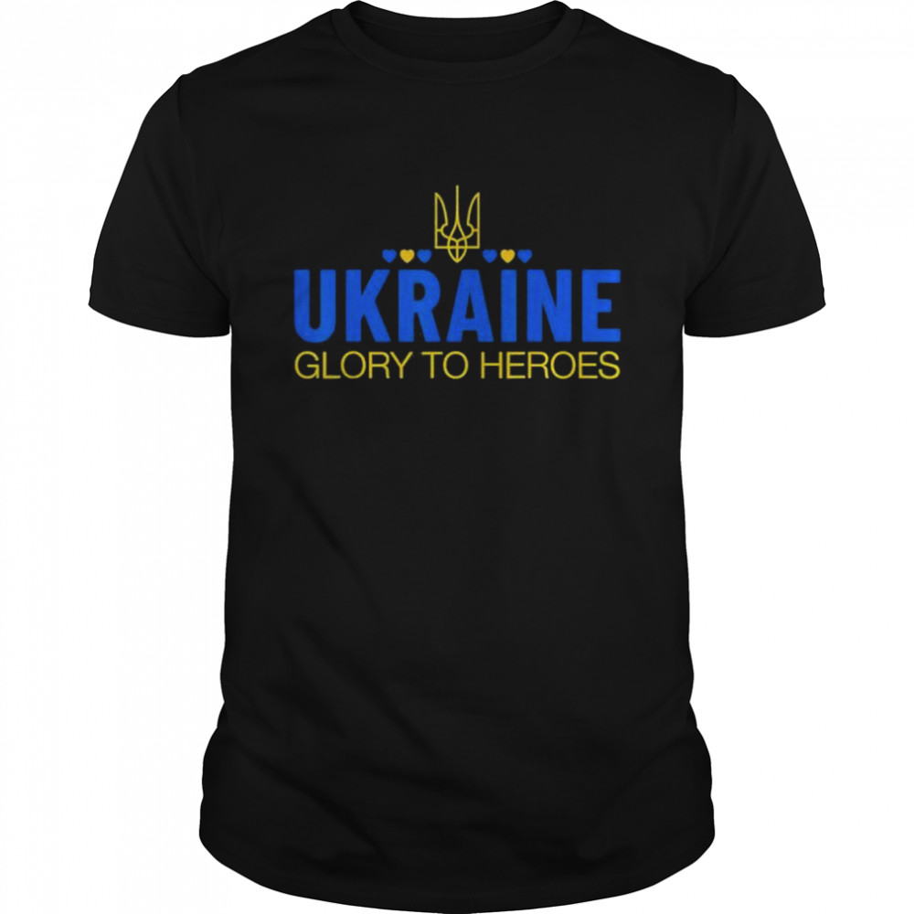 Ukraine Glory To Heroes National Symbol Trident Blue Yellow shirt