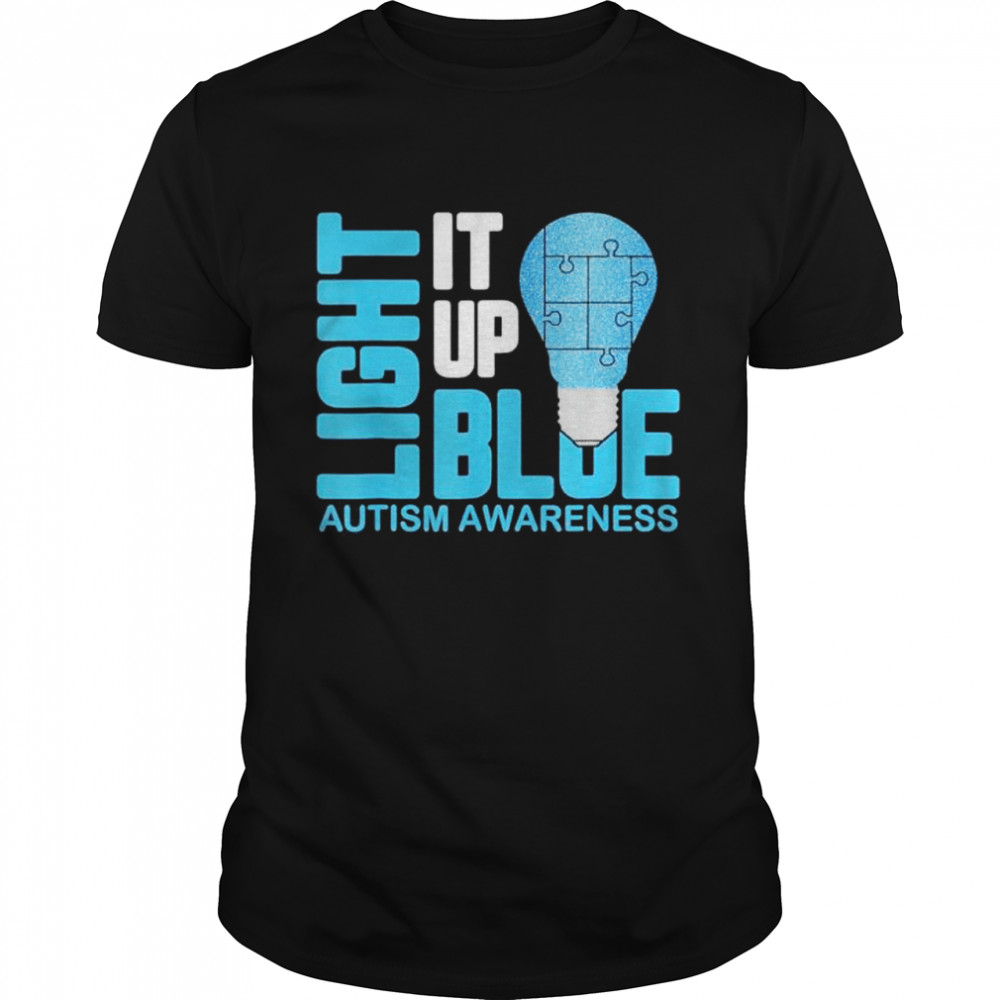 Light It Up Blue Autism Awareness Puzzle Piece Ribbon shirt