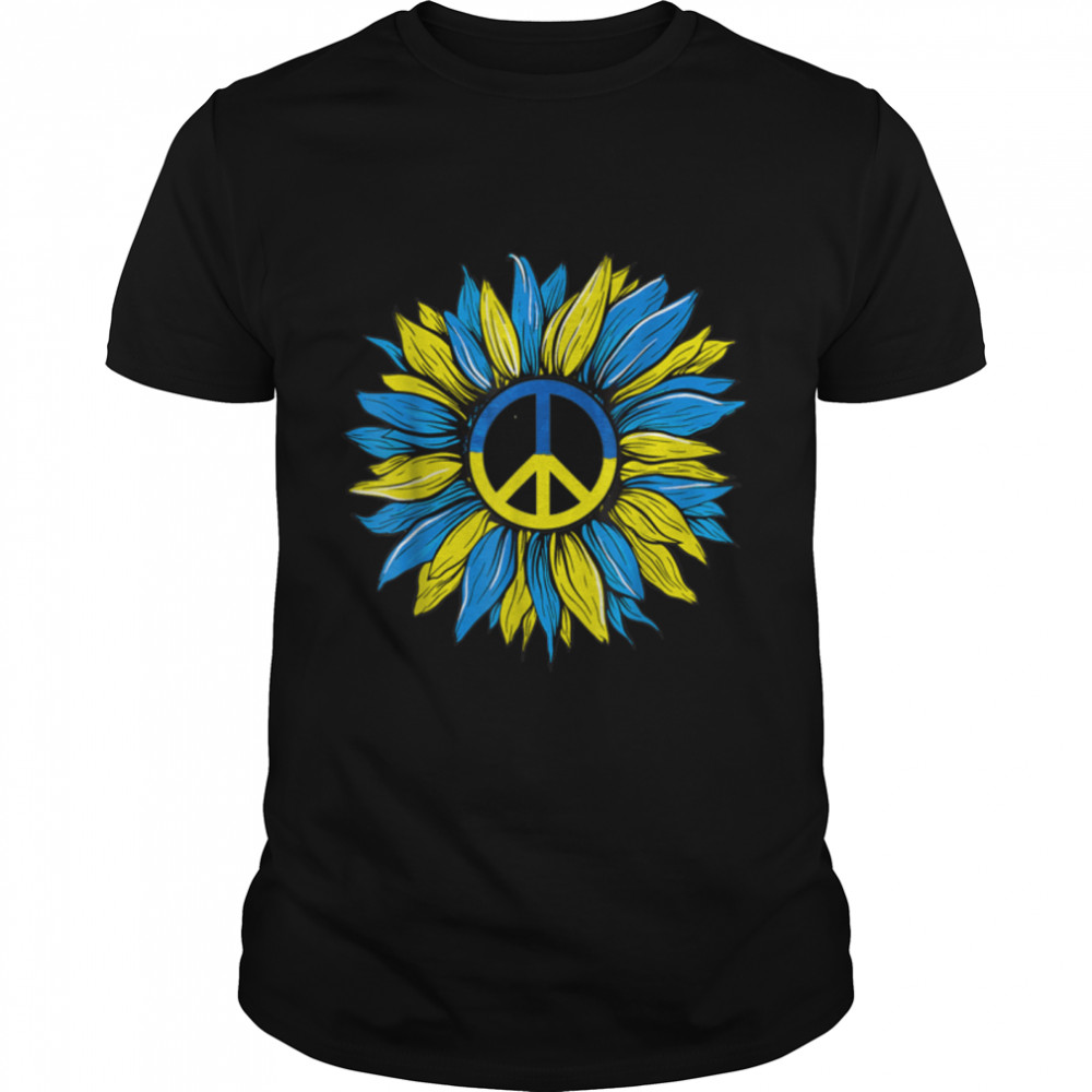 Sunflower Ukrainian Flag shirt I Stand With Ukraine Peace T-Shirt B09VBJSDMY