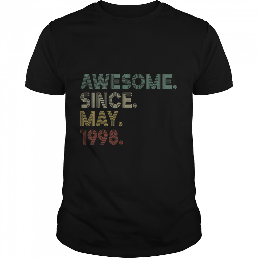 Vintage 24th Birthday Awesome Since May 1998 24 Years Old T-Shirt B09VZ34SSQ