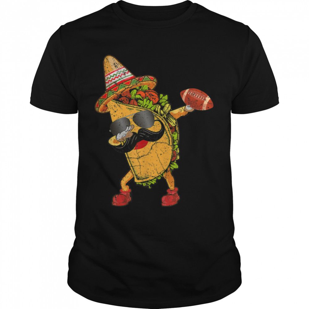 Football Dabbing Taco Cinco De Mayo Funny Kids Boys Mexican T-Shirt B09W59KXWH
