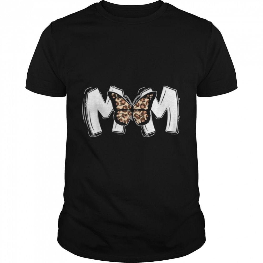 Mom Leopard Butterfly Mother’s Day Cute Easter Day Gift T-Shirt B09W5F1NJR