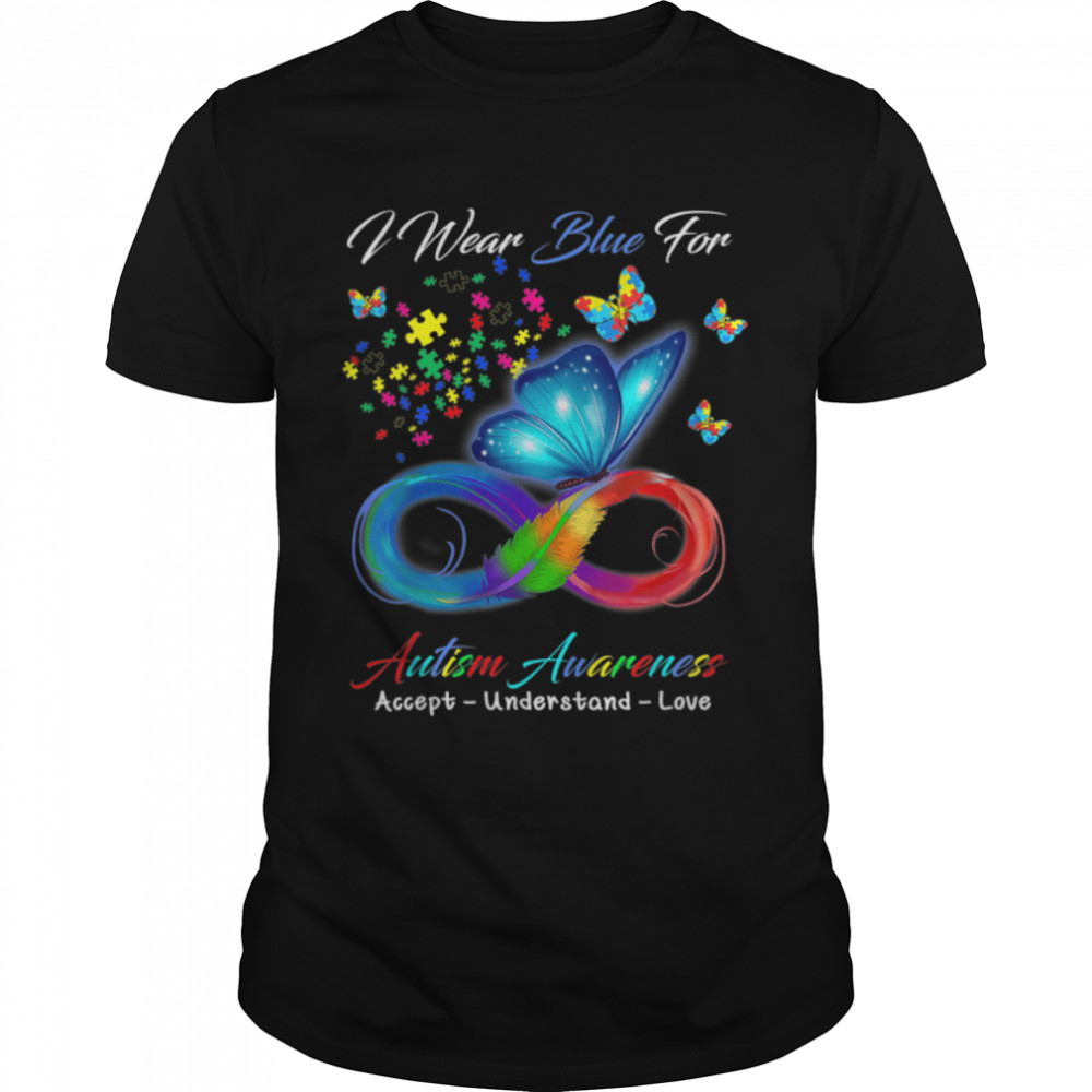 Womens Accept Understand Love Butterfly Infinity T-Shirt B09W5THRC3