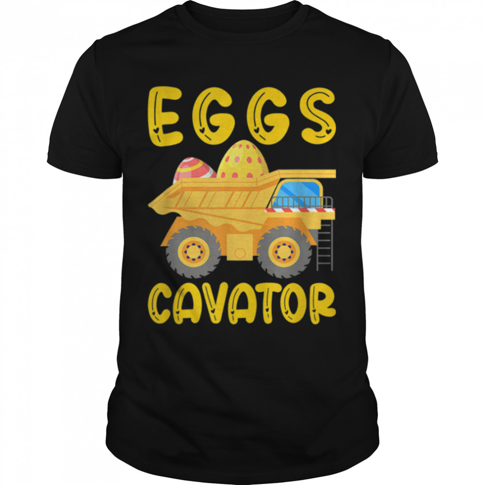 Funny Eggs Cavator Easter Bunny Excavator Easter Boys Kids T-Shirt B09W8NBGXY