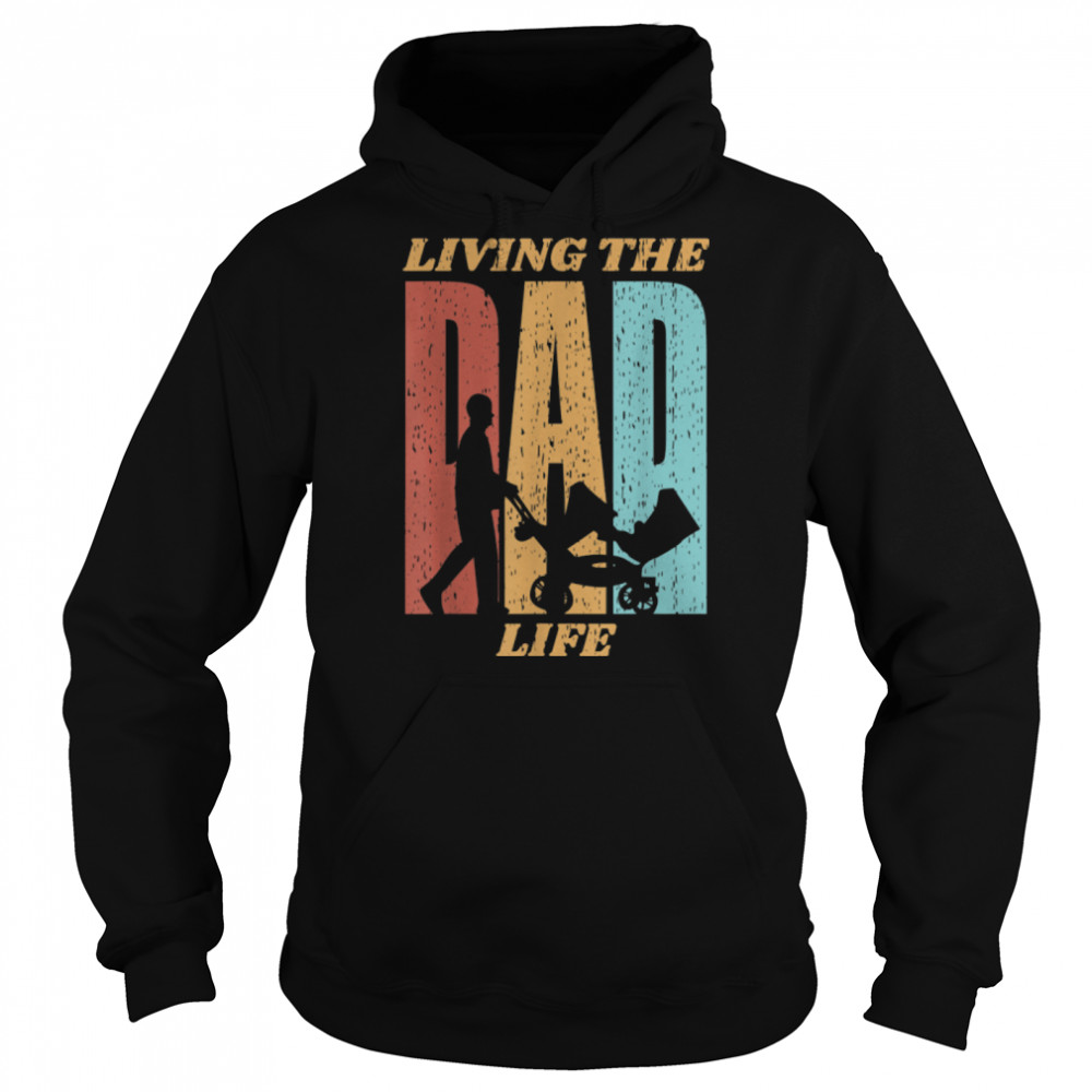 Mens Vintage Living The Dad of Life Happy Father's Day T- B09W8XFDQR Unisex Hoodie