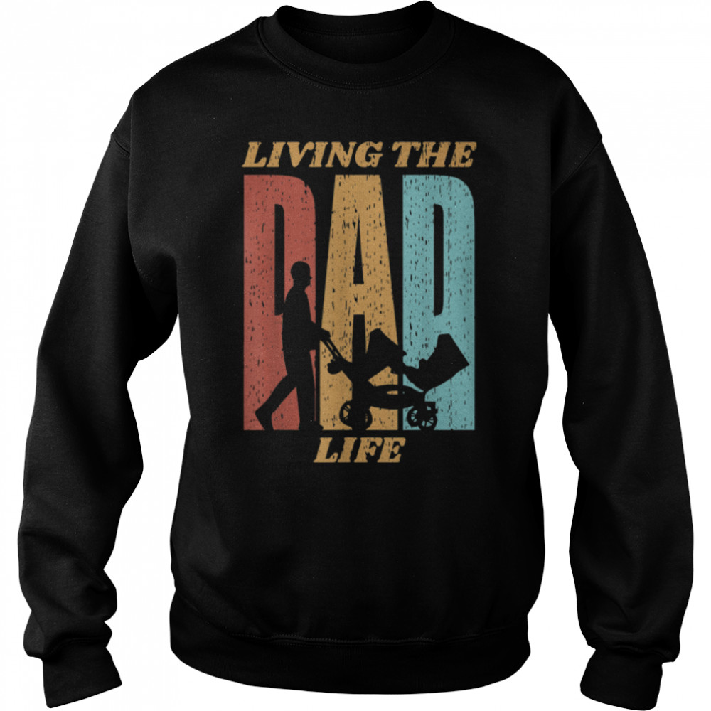 Mens Vintage Living The Dad of Life Happy Father's Day T- B09W8XFDQR Unisex Sweatshirt