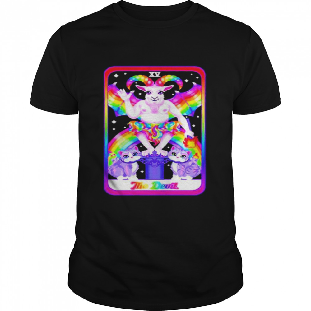 90s Neon Rainbow The Devil Tarot shirt