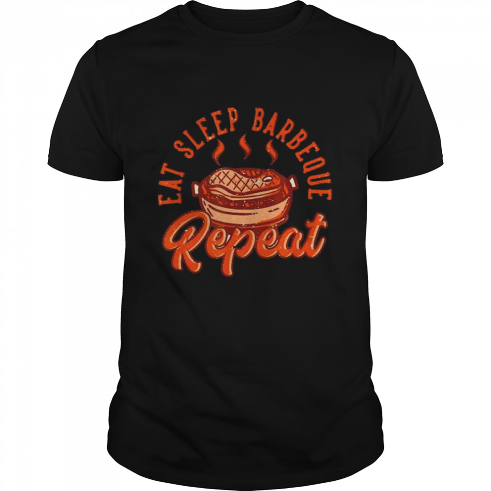 Bbq Grilling Eat Sleep Repeat Vintage Grillmeister T-Shirt