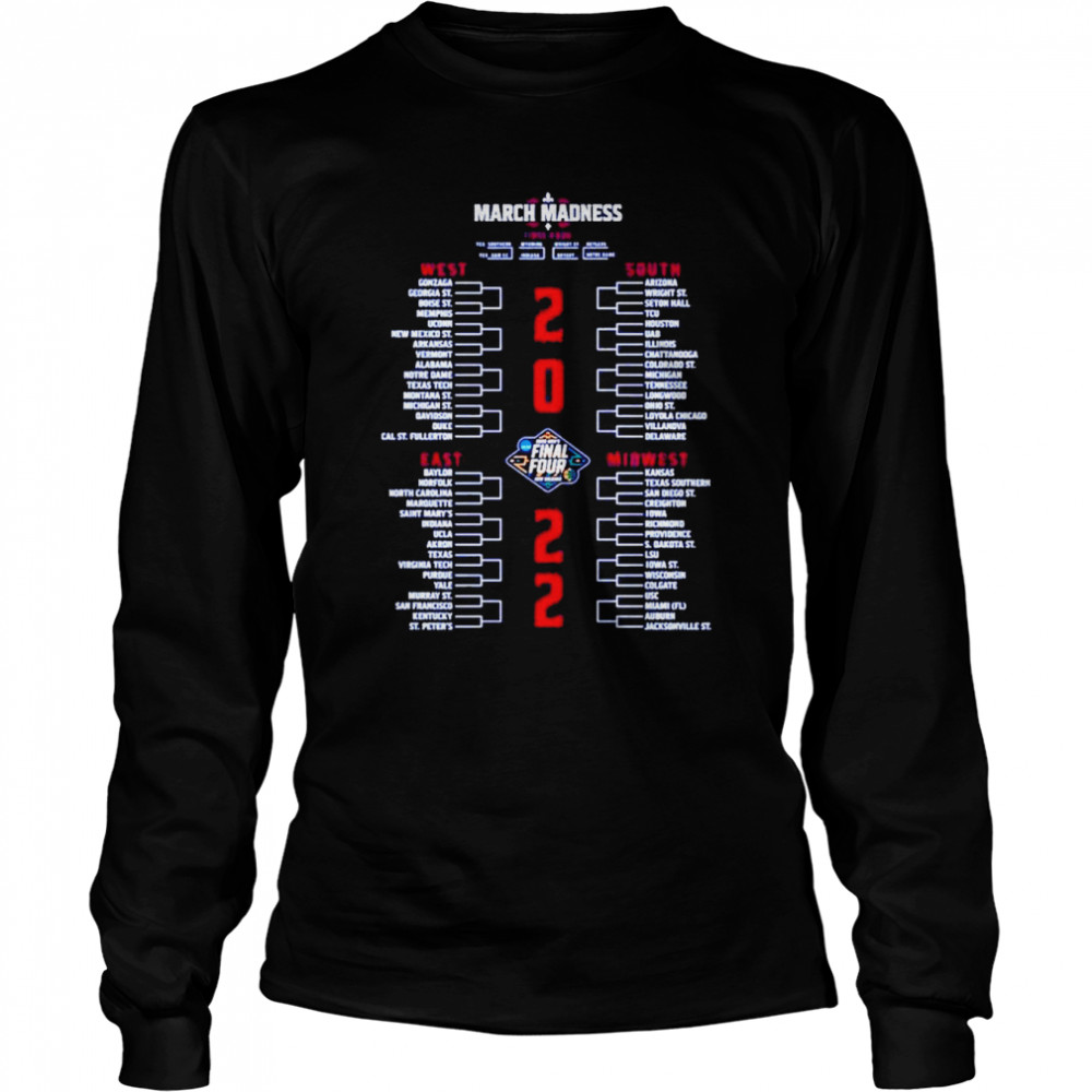 final Four March Madness 2022 West South East Midwest  Long Sleeved T-shirt