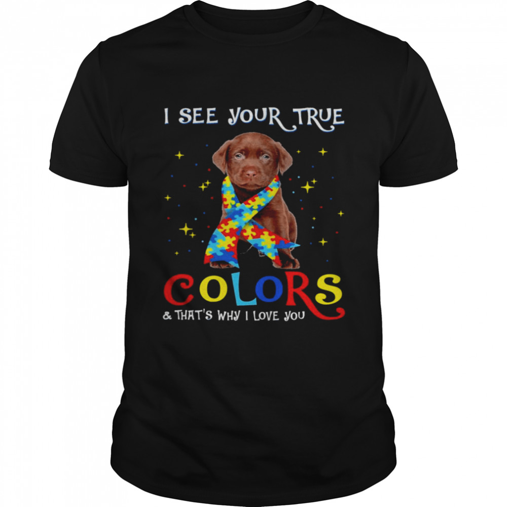 Autism Chocolate Labrador Dog I See Your True Colors And That’s Why I Love You Shirt