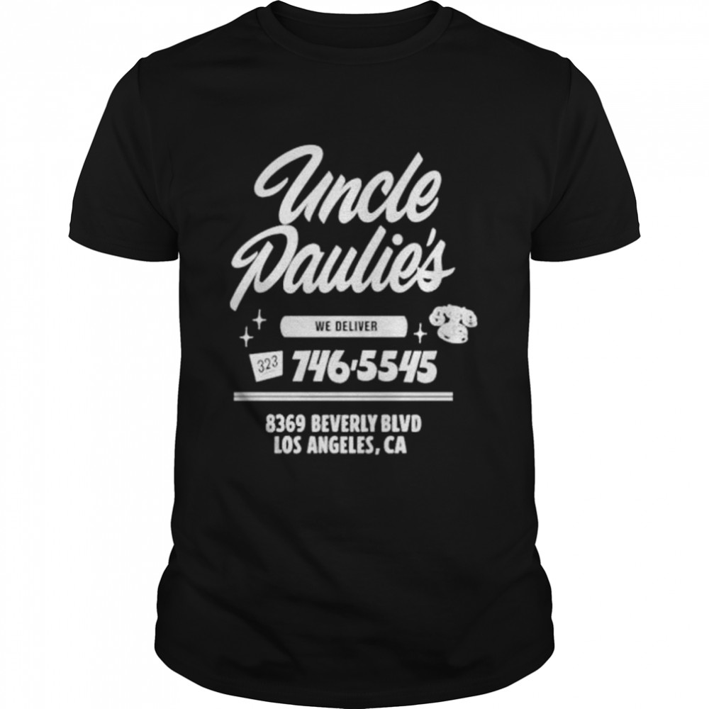 Uncle Paulie’s Deli Merch Uncle Paulies Hoodie Pete Davidson Wearing Uncle Paulies T-Shirt