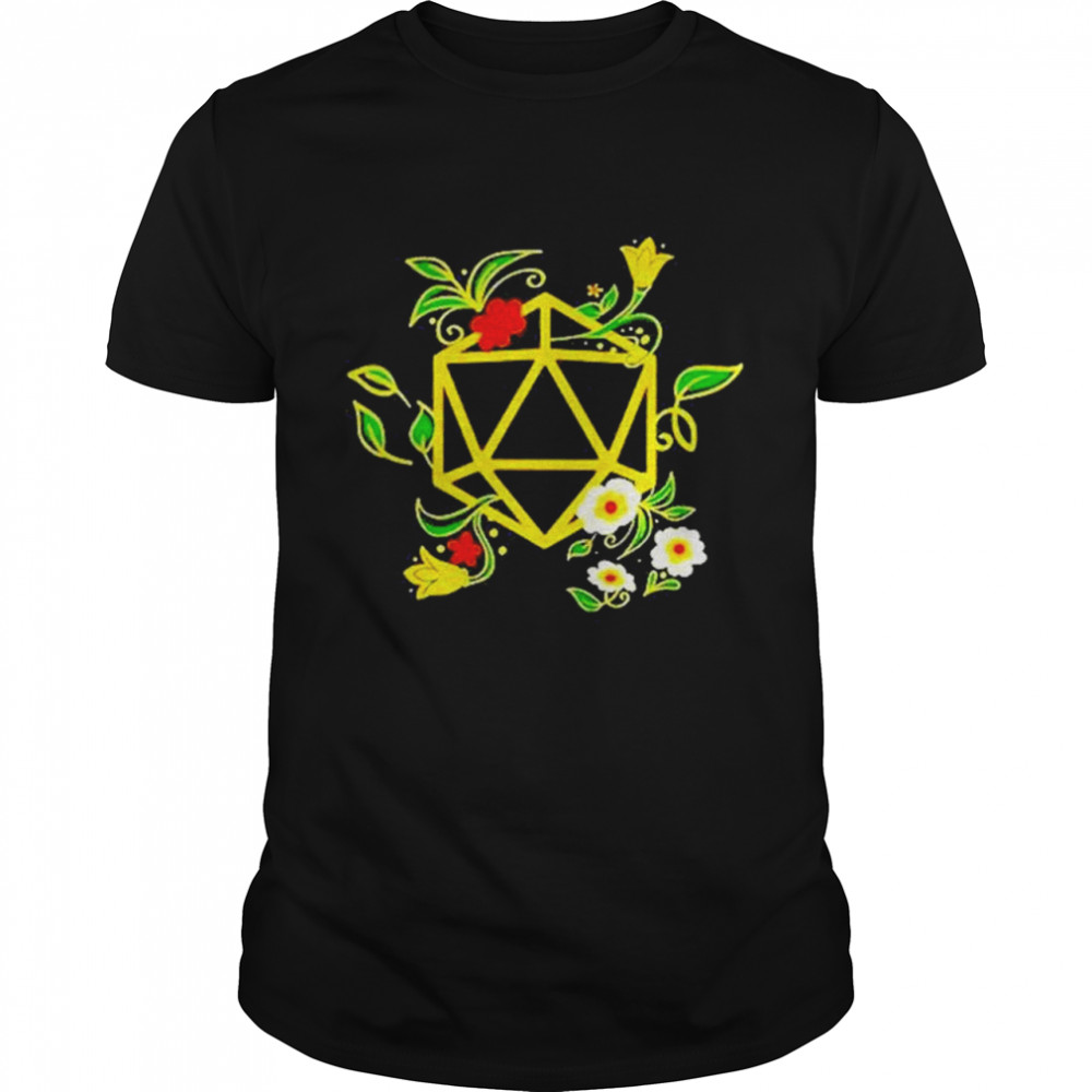 Harli Kane Wearing Geeky Polyhedral D20 Dice Set Plant Nerdy shirt