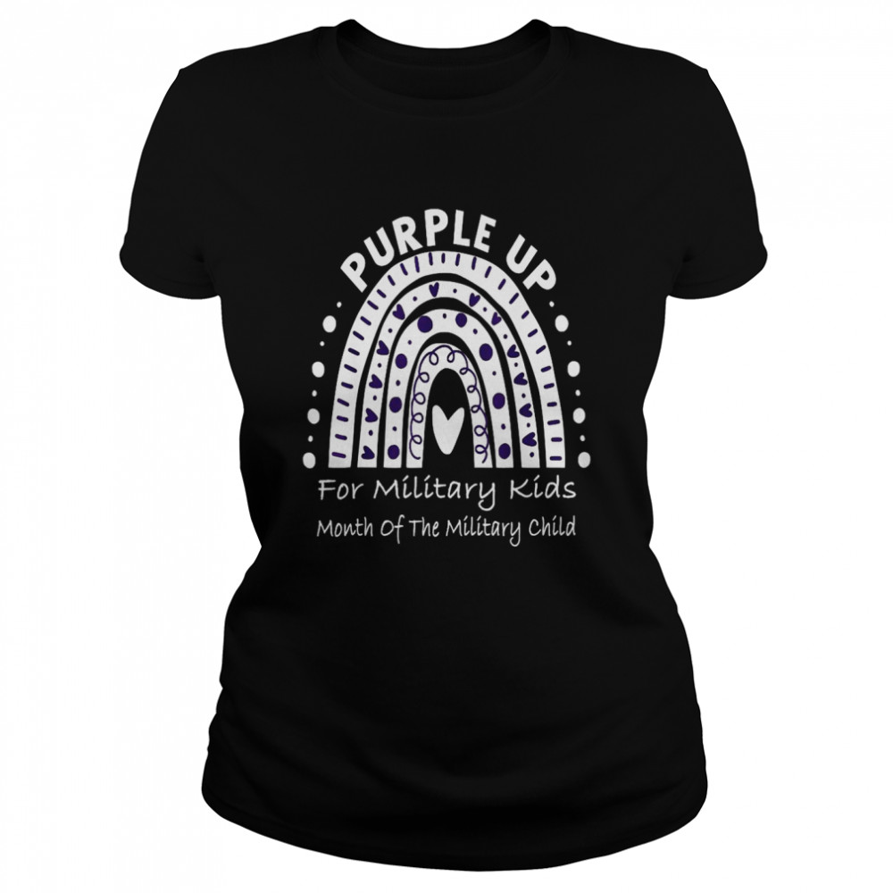 Purple Up for Military Month Military Child Rainbow  Classic Women's T-shirt
