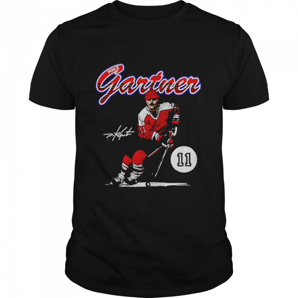 Mike Gartner Washington Capitals Retro Script Signature shirt Classic Men's T-shirt