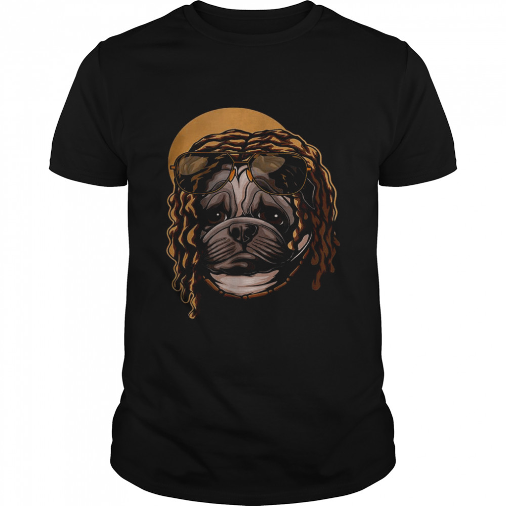 Dreadlocks Style Pug Dogs Hair Vector T- Classic Men's T-shirt
