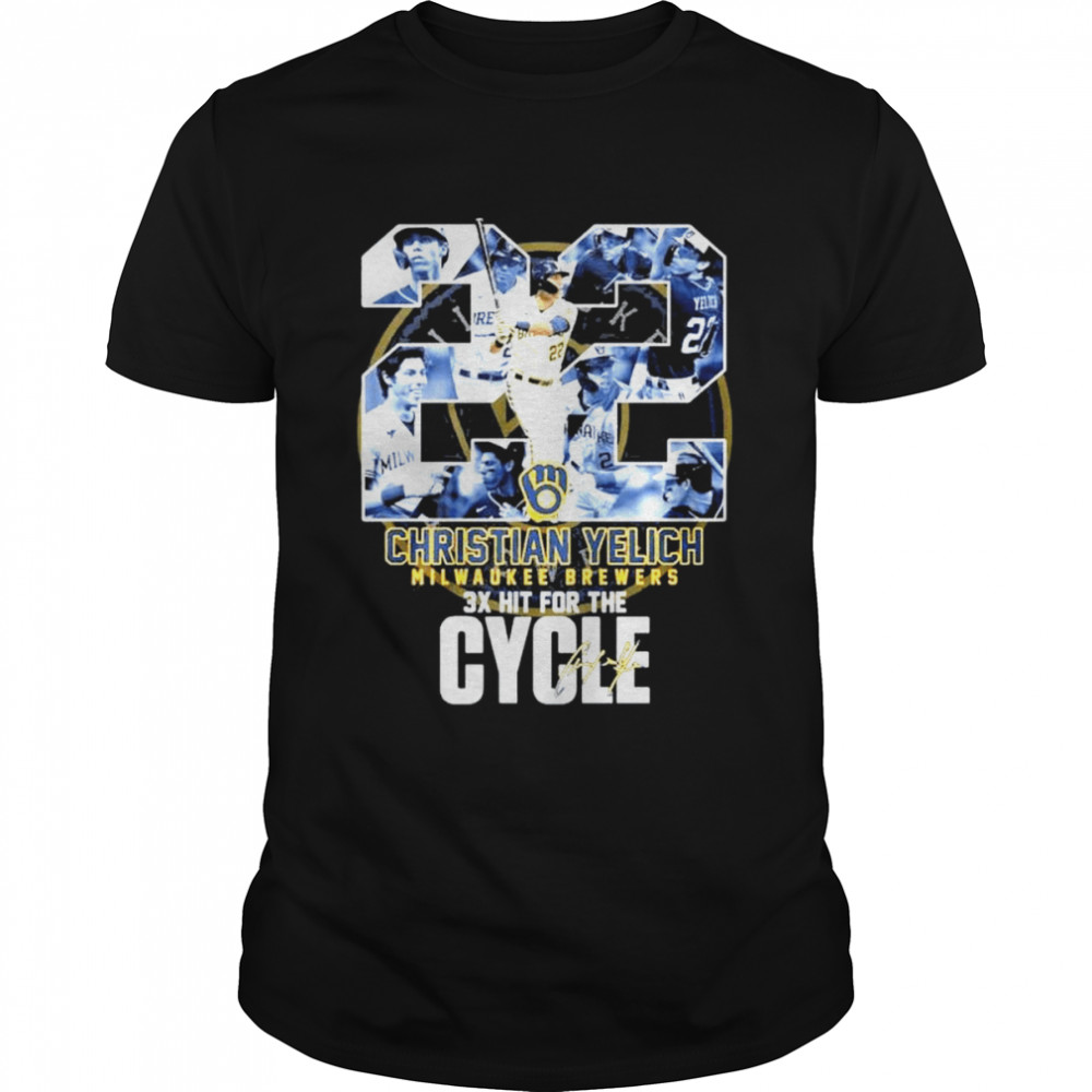 22 christian yelich milwaukee brewers 3x hit for the cycle shirt Classic Men's T-shirt