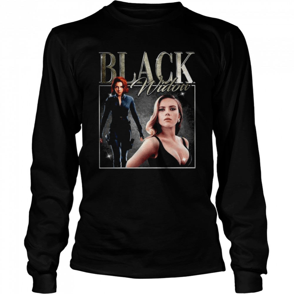 Black Widow T  Merch Scarlett Johansson shirt Long Sleeved T-shirt