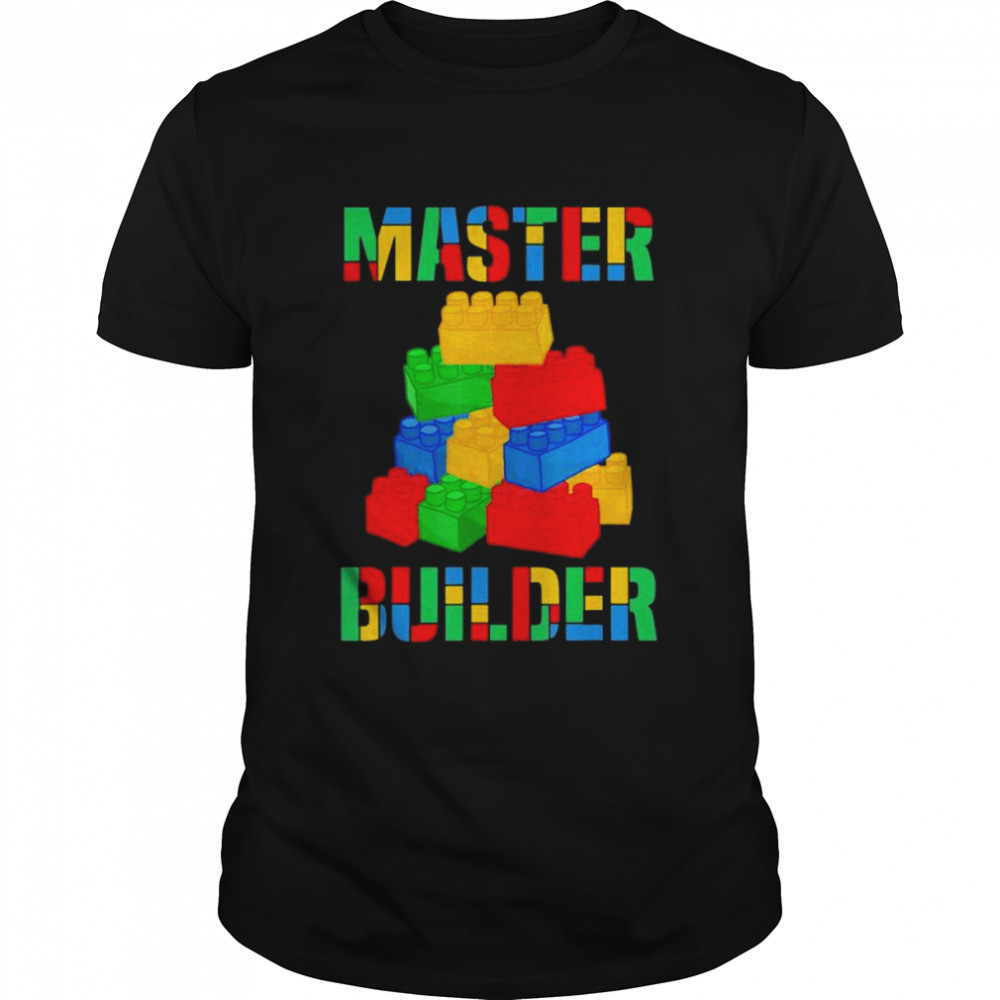 Cool brick master builder funny building blocks shirt