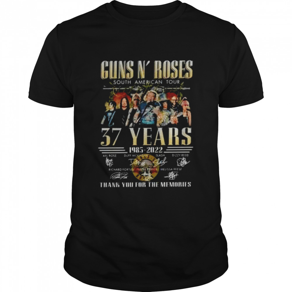 Guns N’ Roses Band South American Tour 37 Years 1985-2022 T Shirt