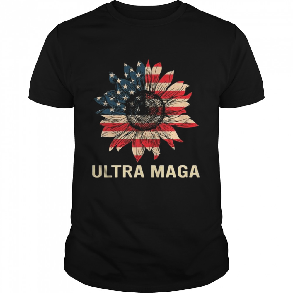 Sunflower vintage Donald Trump ultra maga American flag shirt Classic Men's T-shirt