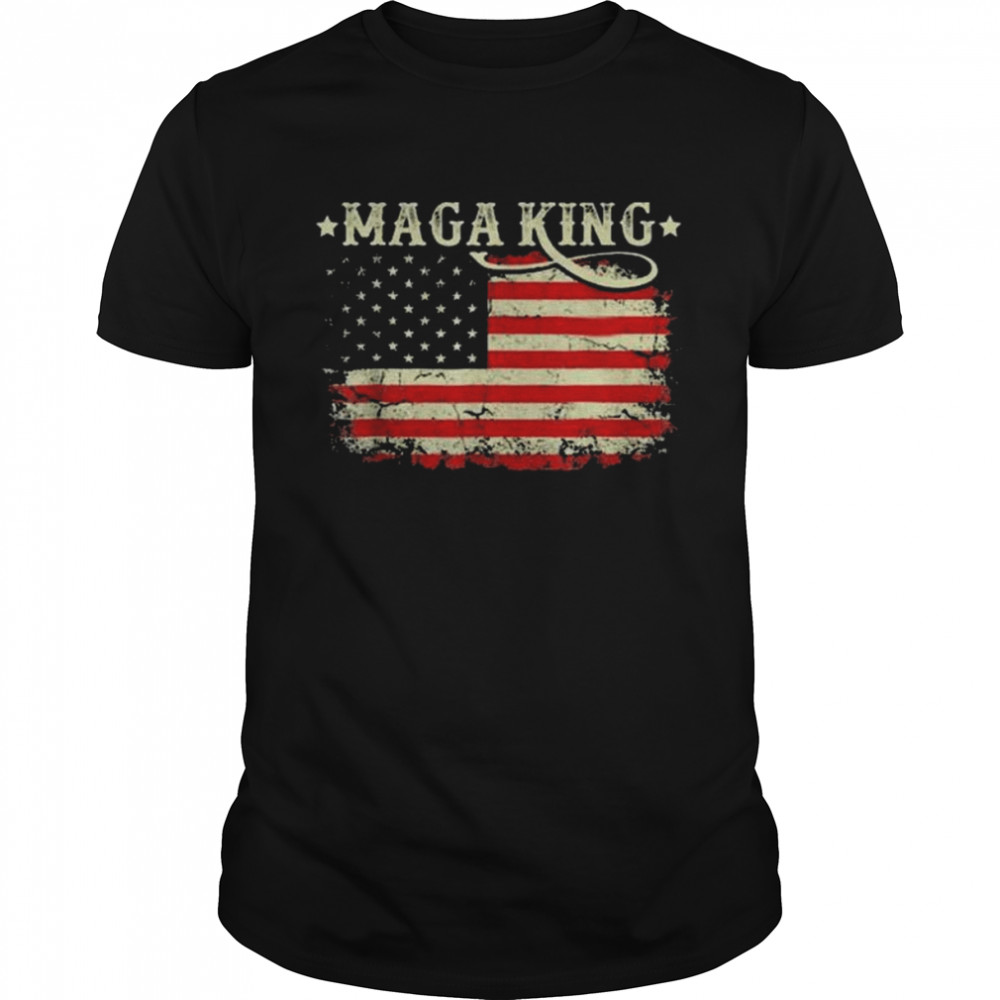 ultra maga king vintage American flag ultra maga retro shirt