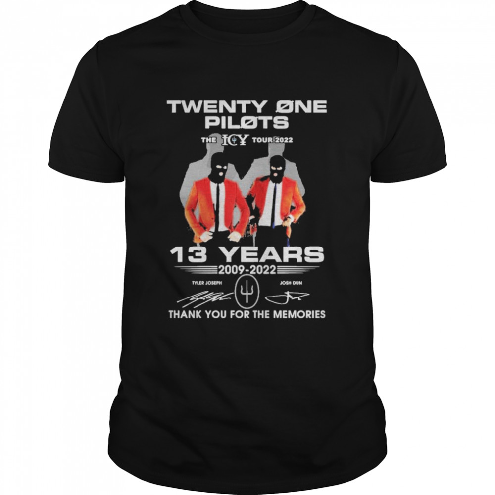 Twenty One Pilots The Icy Tour 2022 13 Years 2009-2022 Signatures Thank You For The Memories Shirt