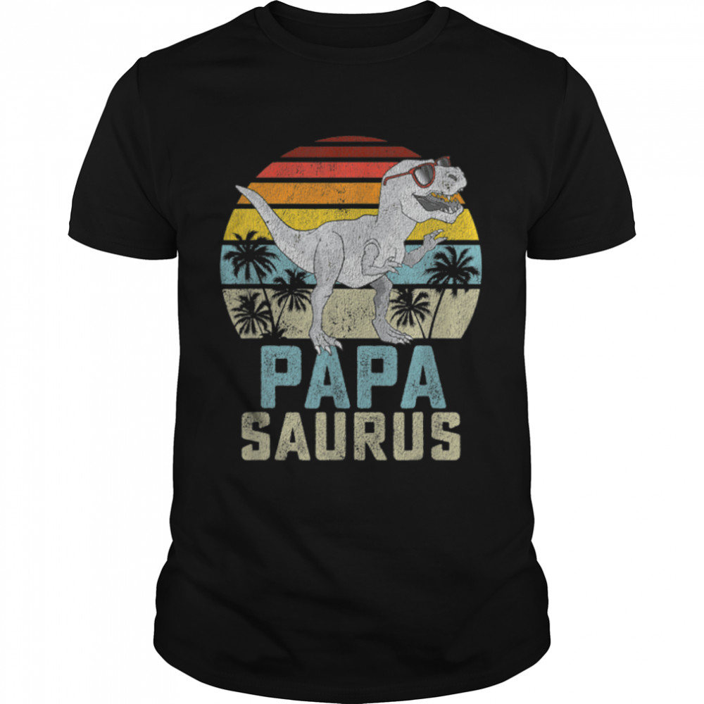 Papasaurus T Rex Dinosaur Papa Saurus Family Matching Funny T-Shirt B0B1PP7W52
